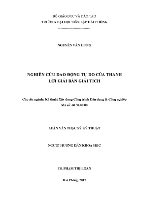 Luận văn thạc sĩ nghiên cứu dao động tự do của thanh lời giải bán giải tích