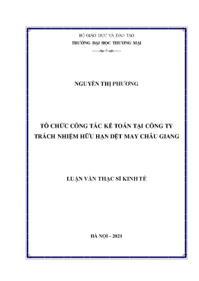 Luận văn tổ chức công tác kế toán tại công ty trách nhiệm hữu hạn dệt may châu giang