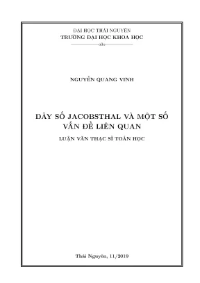 Luận văn thạc sĩ dãy số jacobsthal và một số vấn đề liên quan
