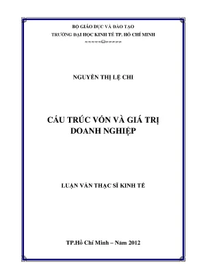 Luận văn thạc sĩ cấu trúc vốn và giá trị doanh nghiệp luận văn thạc sĩ