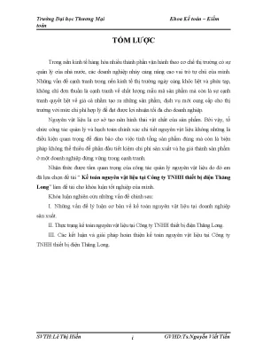 Luận văn kế toán nguyên vật liệu tại công ty tnhh thiết bị điện thăng long