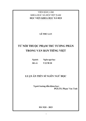 Luận án tiến sĩ ngôn ngữ học từ nối thuộc phạm trù tương phản trong văn bản tiếng việt
