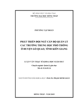 Luận văn phát triển đội ngũ cán bộ quản lý các trường trung học phổ thông ở huyện gò quao tỉnh kiên giang
