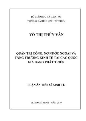 Luận văn thạc sĩ quản trị công nợ nước ngoài và tăng trưởng kinh tế tại các quốc gia đang phát triển