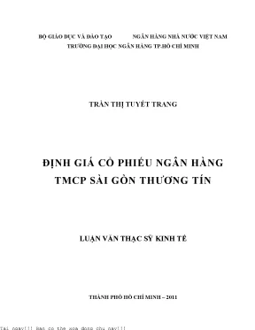 Định giá cổ phiếu ngân hàng tmcp sài gòn thương tín luận văn thạc sĩ kinh tế