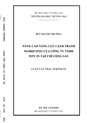 Luận văn nâng cao năng lực cạnh tranh marketing của công ty tnhh mtv in tạp chí cộng sản