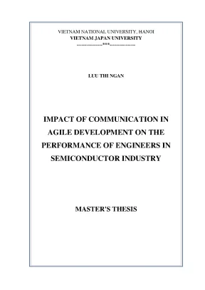 Luận văn thạc sĩ impact of communication in agile development on the performance of engineers in semiconductor industry