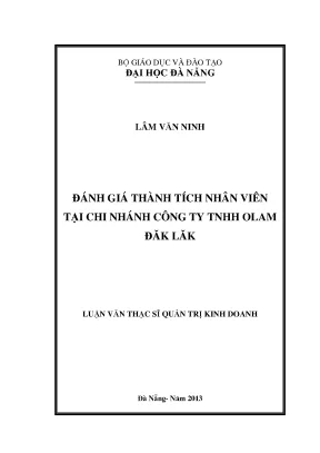Luận văn thạc sĩ đánh giá thành tích nhân viên tại chi nhánh công ty tnhh olam đăklăk