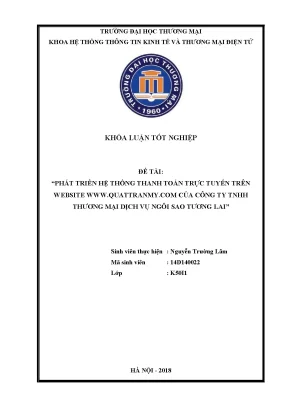 Luận văn phát triển hệ thống thanh toán trực tuyến trên website www quattranmy com của công ty tnhh thƣơng mại dịc