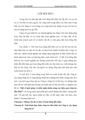 Luận văn học viện tài chính aof thực hiện công tác đấu thầu tại công ty xây dựng sông đà ii