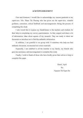 Luận văn a study about difficult in communication with native people of freshmen in non english major of thuongmai university
