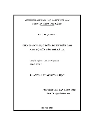 Luận văn thạc sĩ diện mạo và đặc điểm du ký biển đảo nam bộ nửa đầu thế kỷ xx