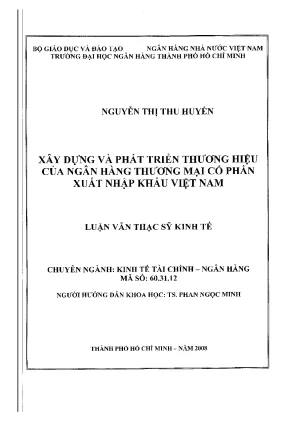 Xây dựng và phát triển thương hiệu của nhtmcp xuất nhập khẩu việt nam luận văn thạc sĩ kinh tế