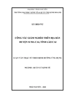 Luận văn thạc sĩ công tác giảm nghèo trên địa bàn huyện si ma cai tỉnh lào cai