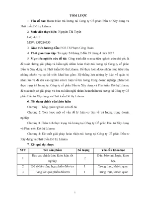 Luận văn tmu hoàn thiện trả lƣơng tại công ty cổ phần đầu tƣ xây dựng và phát triển đô thị lilama