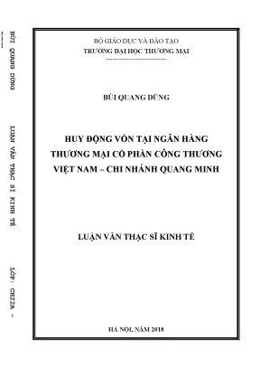 Luận văn thạc sĩ huy động vốn tại ngân hàng tmcp công thương việt nam chi nhánh quang minh