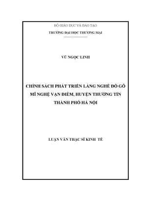 Luận văn chính sách phát triển làng nghề đồ gỗ mĩ nghệ vạn điểm huyện thường tín tp hà nội