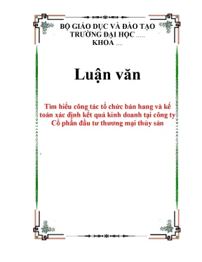 Luận văn thạc sĩ tìm hiểu công tác tổ chức bán hang và kế toán xác định kết quả kinh doanh tại công ty cổ phần đầu tư thương mại thủy sản