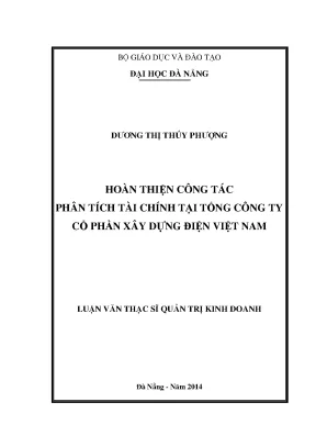 Luận văn thạc sĩ hoàn thiện công tác phân tích tài chính tại công ty cổ phần xây dựng điện việt nam