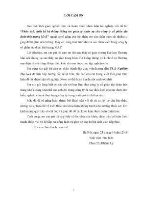 Luận văn phân tích thiết kế hệ thống thông tin quản lý nhân sự cho công ty cổ phần tập đoàn thời trang may