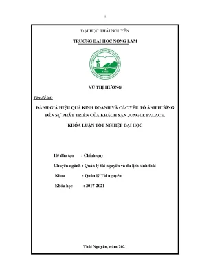 Luận văn đánh giá hiệu quả kinh doanh và các yếu tố ảnh hưởng đến sự phát triển của khách sạn jungle palace nhật bản