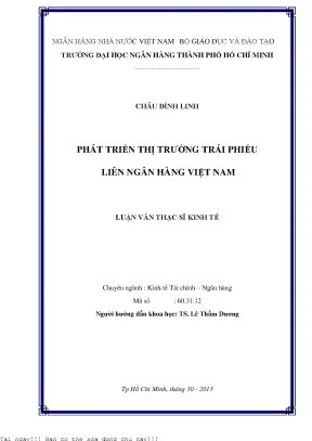 Phát triển thị trường trái phiếu liên ngân hàng việt nam luận văn thạc sĩ kinh tế