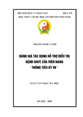 Luận văn thạc sĩ đánh giá tác dụng hỗ trợ điều trị bệnh gout của viên nang thống tiêu kỳ hv