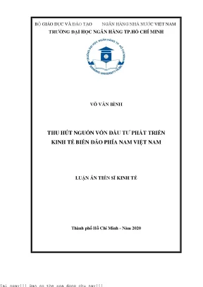 Thu hút nguồn vốn đầu tư phát triển kinh tế biển đảo phía nam việt nam luận án tiến sĩ tài chính ngân hàng