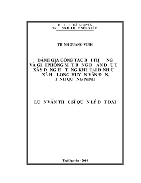 Luận văn đánh giá công tác bồi thường và giải phóng mặt bằng dự án đầu tư xây dựng hạ tầng khu tái định cư xã hạ long huyện vân đồn tỉnh quảng ninh
