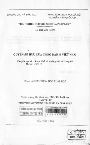 Luận án quyền sở hữu của công dân ở việt nam