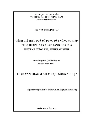 Luận văn đánh giá hiệu quả sử dụng đất nông nghiệp theo hướng sản xuất hàng hóa tại huyện lương tài tỉnh bắc ninh