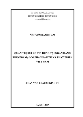 Luận văn thạc sĩ quản trị rủi ro tín dụng tại ngân hàng thương mại cổ phần đầu tư và phát triển việt nam 2