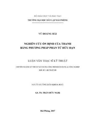 Luận văn nghiên cứu ổn định của thanh bằng phương pháp phần tử hữu hạn