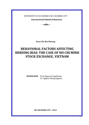 Luận văn thạc sĩ behavioral factors affecting herding bias the case of ho chi minh stock exchange vietnam