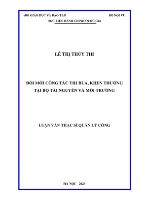 Luận văn thạc sĩ quản lý công đổi mới công tác thi đua khen thưởng tại bộ tài nguyên và môi trường
