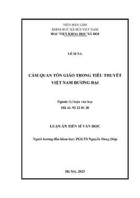 Luận án tiến sĩ cảm quan tôn giáo trong tiểu thuyết việt nam đương đại