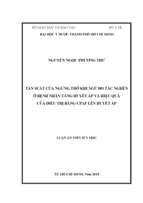 Luận án tiến sĩ tần suất của ngưng thở khi ngủ do tắc nghẽn ở bệnh nhân tăng huyết áp và hiệu quả của điều trị bằng cpap lên huyết áp