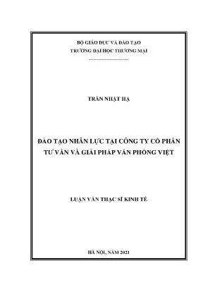 Luận văn thạc sĩ đào tạo nhân lực tại công ty cổ phần tư vấn và giải pháp văn phòng việt