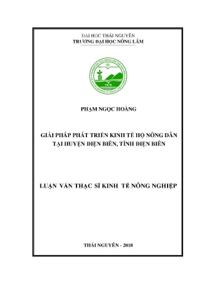 Luận văn giải pháp phát triển kinh tế hộ nông dân tại huyện điện biên tỉnh điện biên