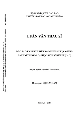 Luận văn thạc sĩ đào tạo và phát triển nguồn nhân lực giảng dạy tại trường đại học savannakhet lào