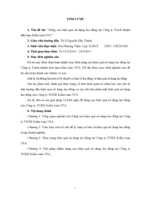 Luận văn tmu nâng cao hiệu quả sử dụng lao động tại công ty trách nhiệm hữu hạn kiểm toán vfa