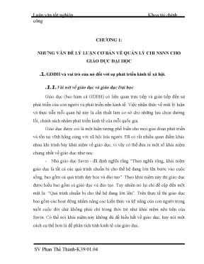 Luận văn học viện tài chính aof công tác quản lý chi ngân sách nhà nước cho đào tạo đại học