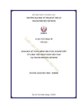 Luận văn thạc sĩ giáo dục kỹ năng mềm cho tăng ni sinh viên của học viện phật giáo việt nam tại thành phố hồ chí minh