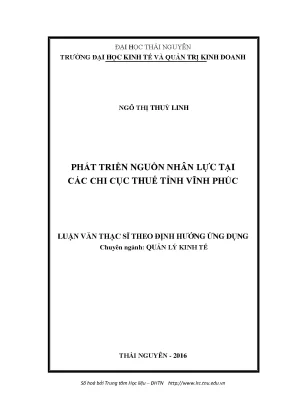 Luận văn thạc sĩ phát triển nguồn nhân lực tại các chi cục thuế tỉnh vĩnh phúc