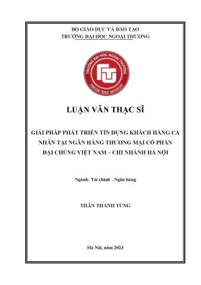 Luận án thạc sĩ giải pháp phát triển tín dụng khách hàng cá nhân tại ngân hàng thương mại cổ phần đại chúng việt nam chi nhánh hà nội