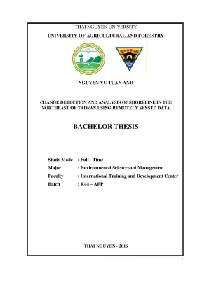 Luận văn change detection and analysis of shoreline in the northeast of taiwan using remotely sensed data