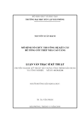 Luận văn mô hình tổ chức thi công hệ kết cấu bêtông cốt thép nhà cao tầng tại thành phố hải phòng