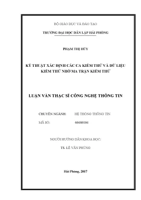 Luận văn kỹ thuật xác định các ca kiểm thử và dữ liệu kiểm thử nhờ ma trận kiểm thử