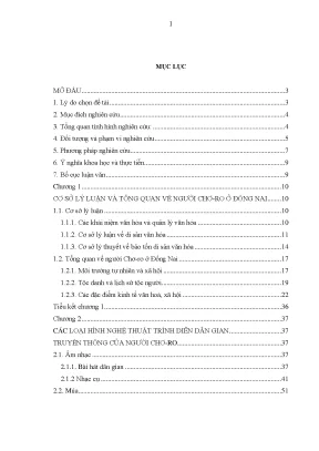 Luận văn bảo tồn và phát huy nghệ thuật trình diễn dân gian của người chơ ro tỉnh đồng nai