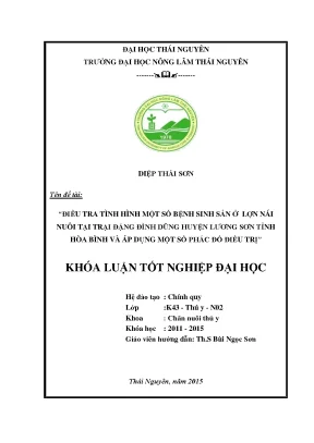 Luận văn điều tra tình hình một số bệnh sinh sản ở lợn nái nuôi tại trại đặng đình dũng huyện lương sơn tỉnh hòa bình và áp dụng một số phác đồ điều trị